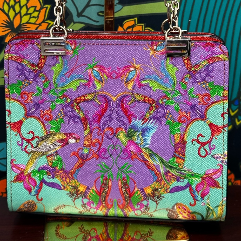 Etro Milano Birds & Baroque Print Leather Chain Bag – Made in Italy - Picture 6 of 15